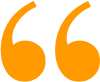Orange quotation marks on a black background.